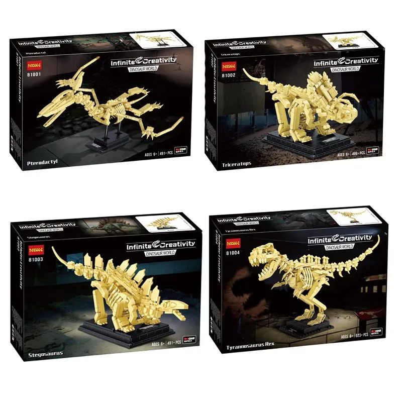 

Jurassic Dinosaur World Park Series T-rex Triceratops Skeleton Building Blocks Indominus Rex Dino Fossil Bricks Toys Kids Gifts