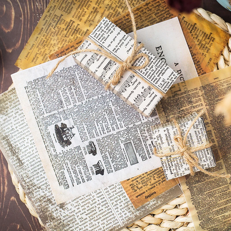 8 шт. большие размеры старые книжные страницы материал бумага дневник