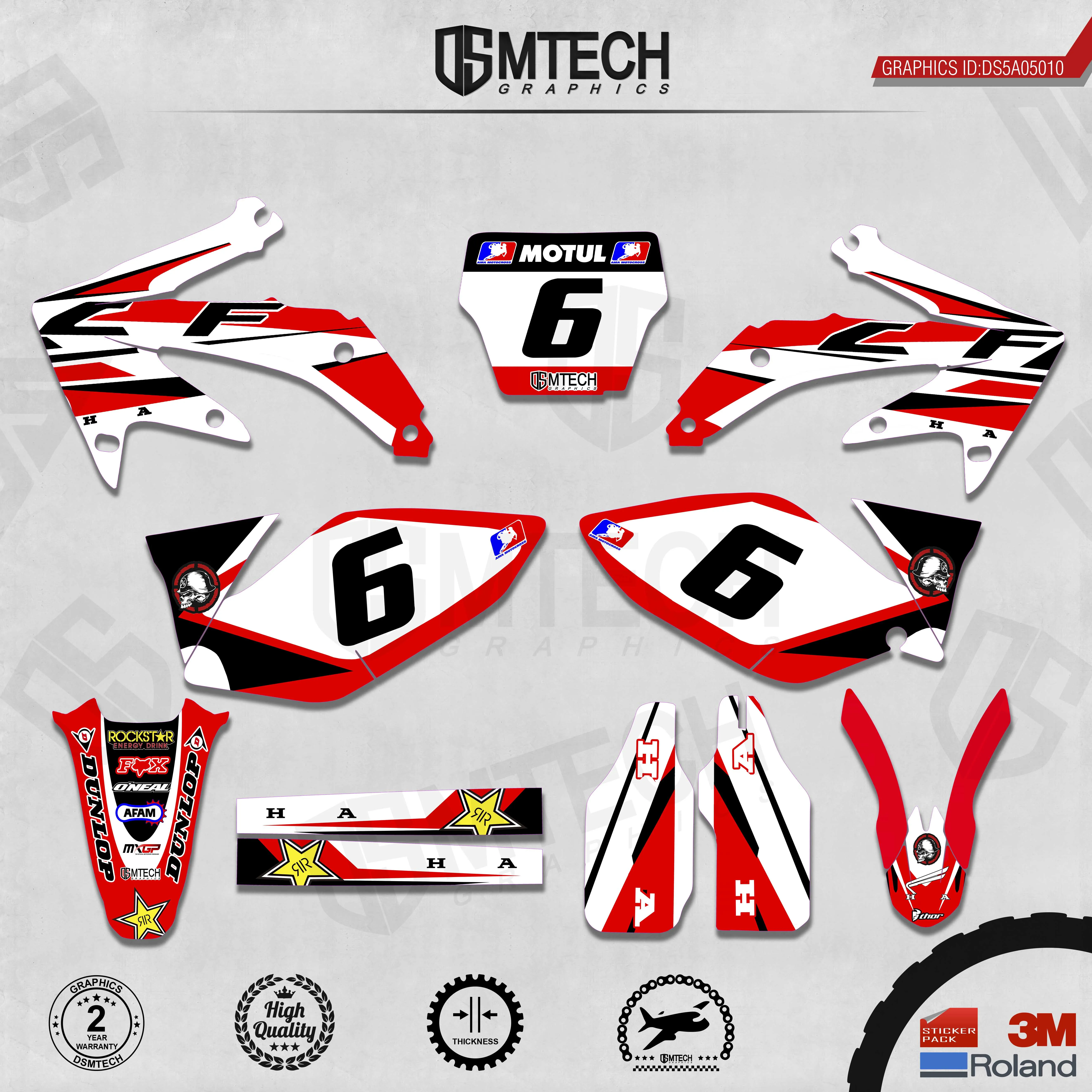 DSMTECH Customized Team Graphics Backgrounds Decals 3M Custom Stickers For 2005 2006 2007 2008  CRF450R 010