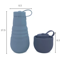 outdoor products silicone folding cup 500ml outdoor travel exercise kettle thermal mug sports water bottle warm cup