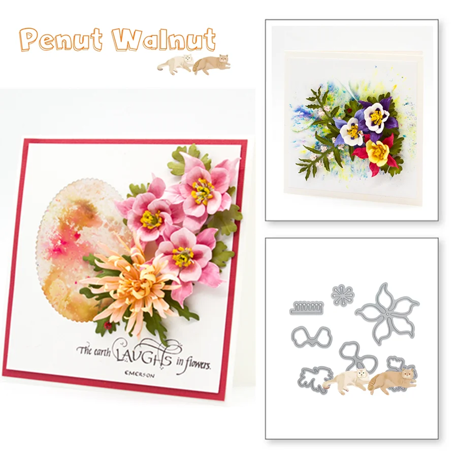 Набор штампов из Коломбина весенние металлические штампы для резки DIY трафареты