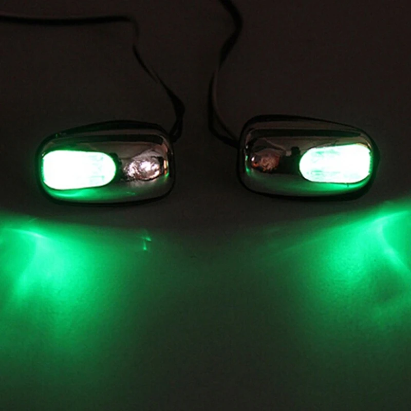 

2Pcs LED Light Lamp Car Accessories Windshield Washer Wiper Jet Water Spray Nozzle Spout Wiper Washer Car Light
