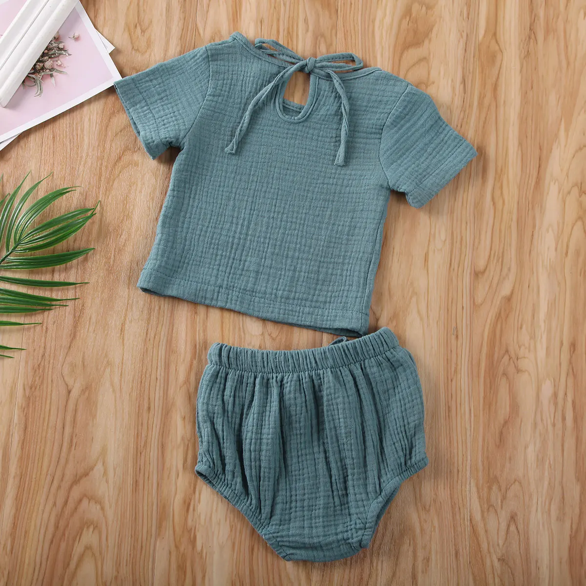2020 Newest Hot Newborn Infant Kids Baby Boy Girl Clothes Cotton&ampLinen Tops T-Shirts+Shorts Pants 2pcs Summer Outfits Set | Детская