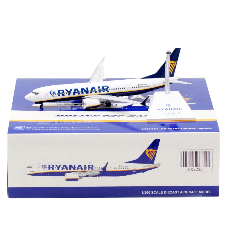 

Diecast 1:200 Scale B737-8MAX EI-HAW RYANAIR Planes Model Airplanes Airlines Alloy Aircraft Plane Collectible Model Souvenir
