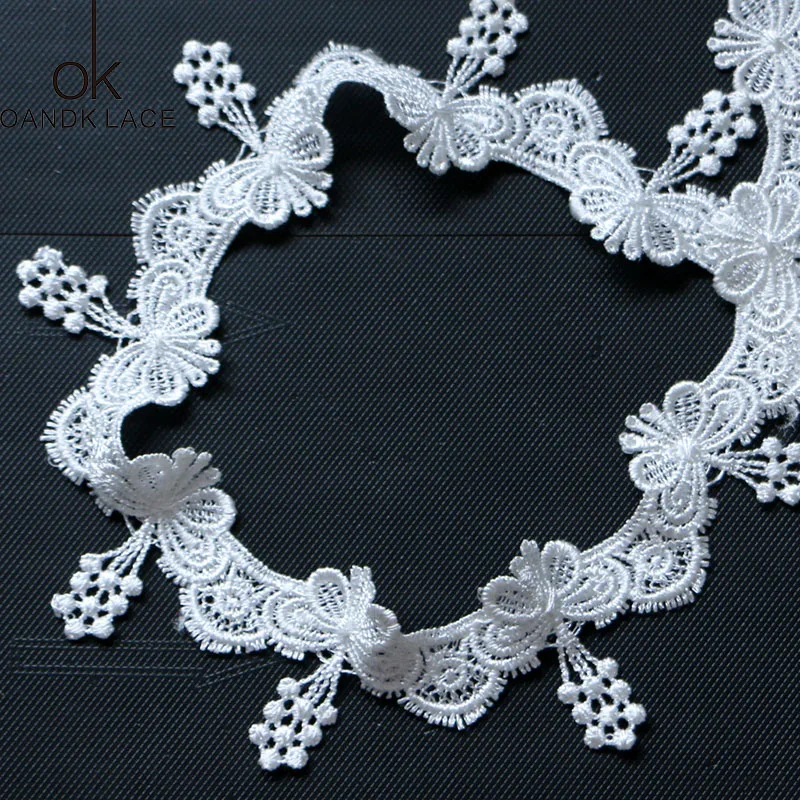 

2 Yards High quality Water Soluble Lace Trim Braid Lace DIY Garment Accessories Embroidery Fabric Lace Trims