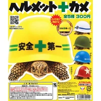 kitan gashapon toys cute tortoise in hat safety helmet motorcycle helmet bulletproof 5 kinds mini action figure ornament toys