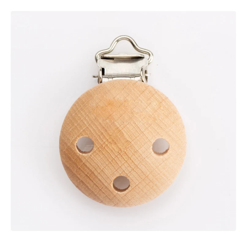 Clip de madera para chupete de beb&eacute;, Clips de madera para chupete de beb&eacute; de haya Natural, patr&oacute;n de Animal, accesorios para cadena de chupete DIY, 50 Uds. Por lote-1