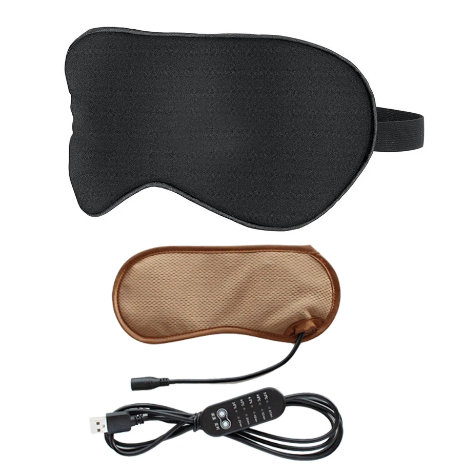 USB нагревательная Паровая маска для сна натуральный шелк век против темных