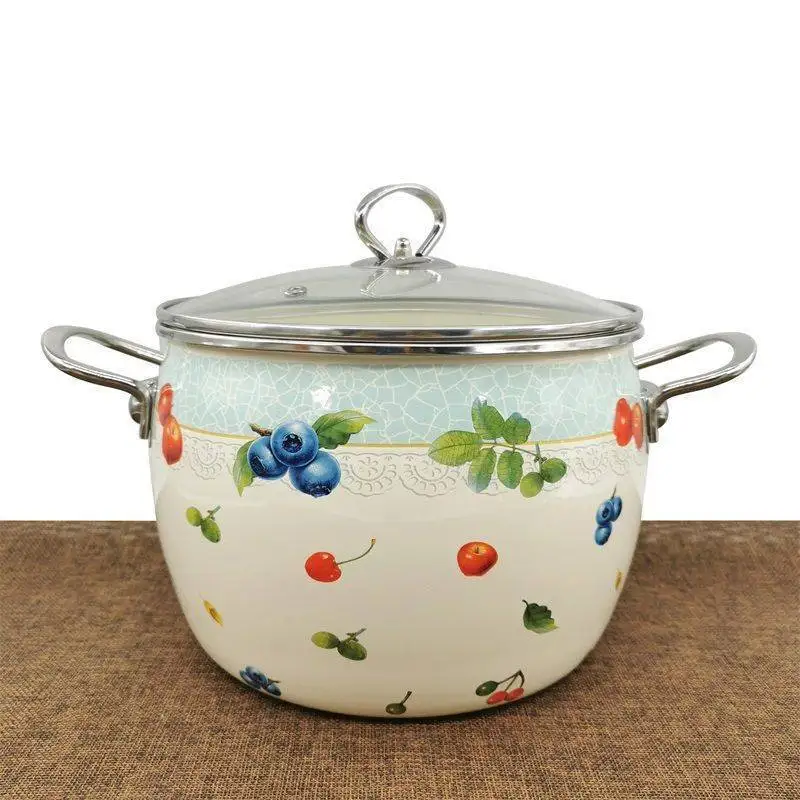 

Enamel Pot Casserole Soup pot Stew pot Cooking Pot Induction Cooker Kitchen Cookware Boilers Pot Steamer Non-Stick Pan Hotpot