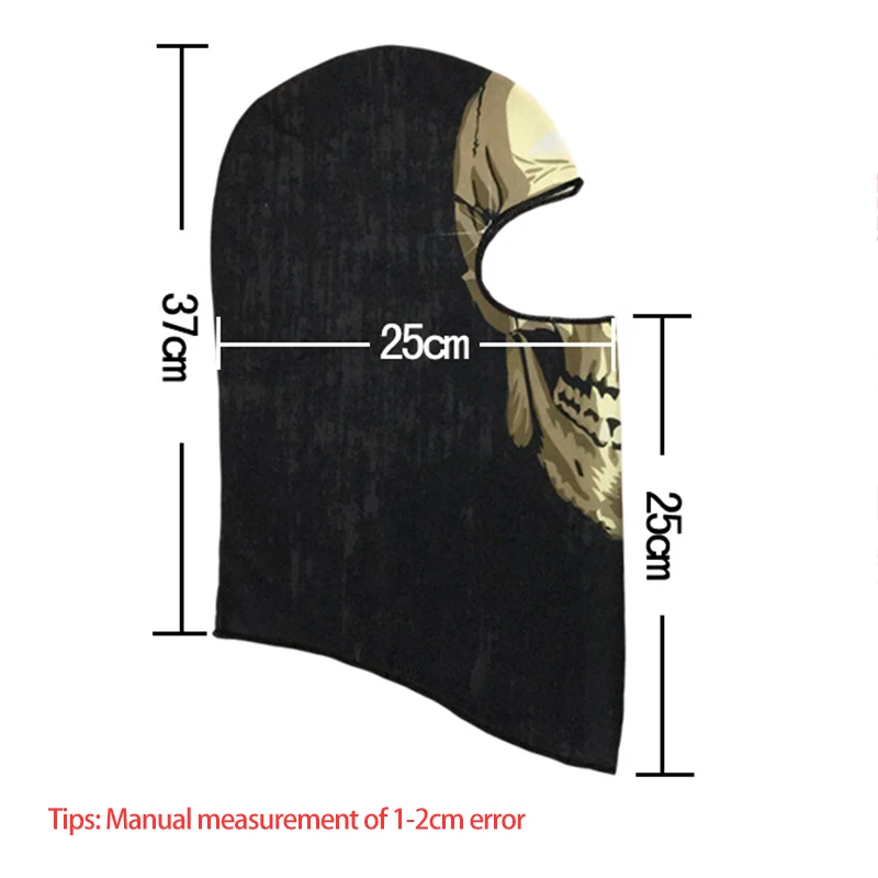 

3D Skull Print Summer Comfortable Helmet Cap Windproof Sunscreen Balaclava MTB Scarf Head Cycling Balaclava Outdoor Sport Hat