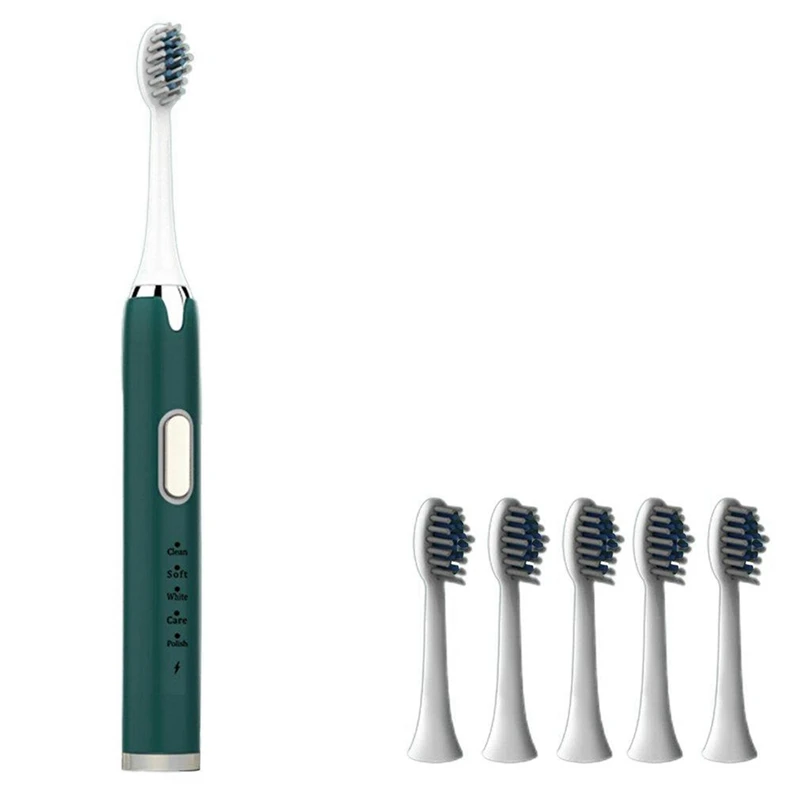 

Rechargeable Electric Toothbrush Ultra Sonic Powerful 5 Speed Soft Hair Automatic Toothbrush for Adult Student