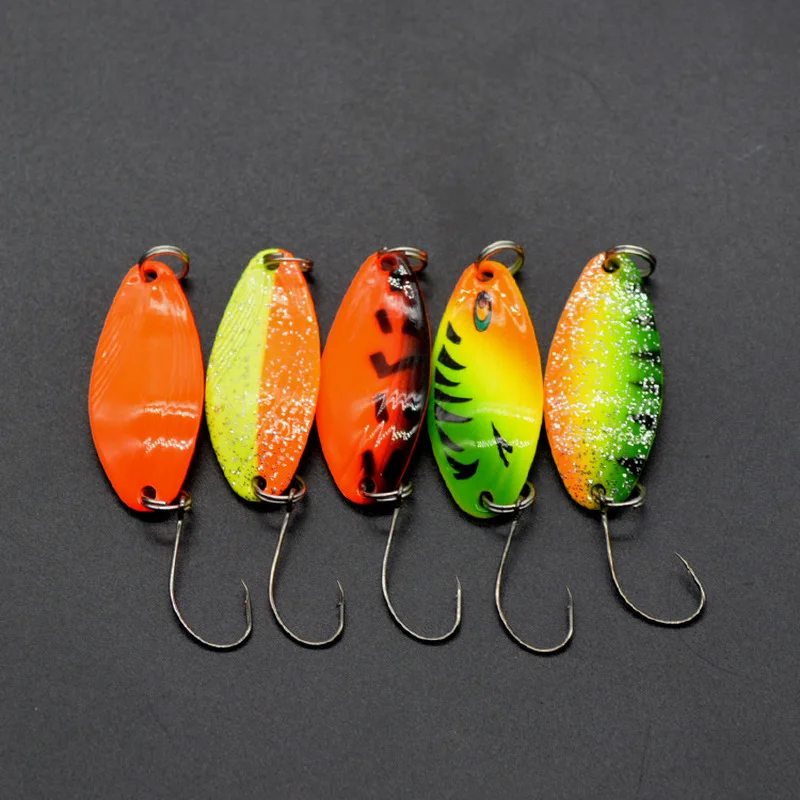 Fishing Spoons Trout Lures 1Pc 3.5g 3.4cm Metal Casting Jig with Single Hook | Спорт и развлечения
