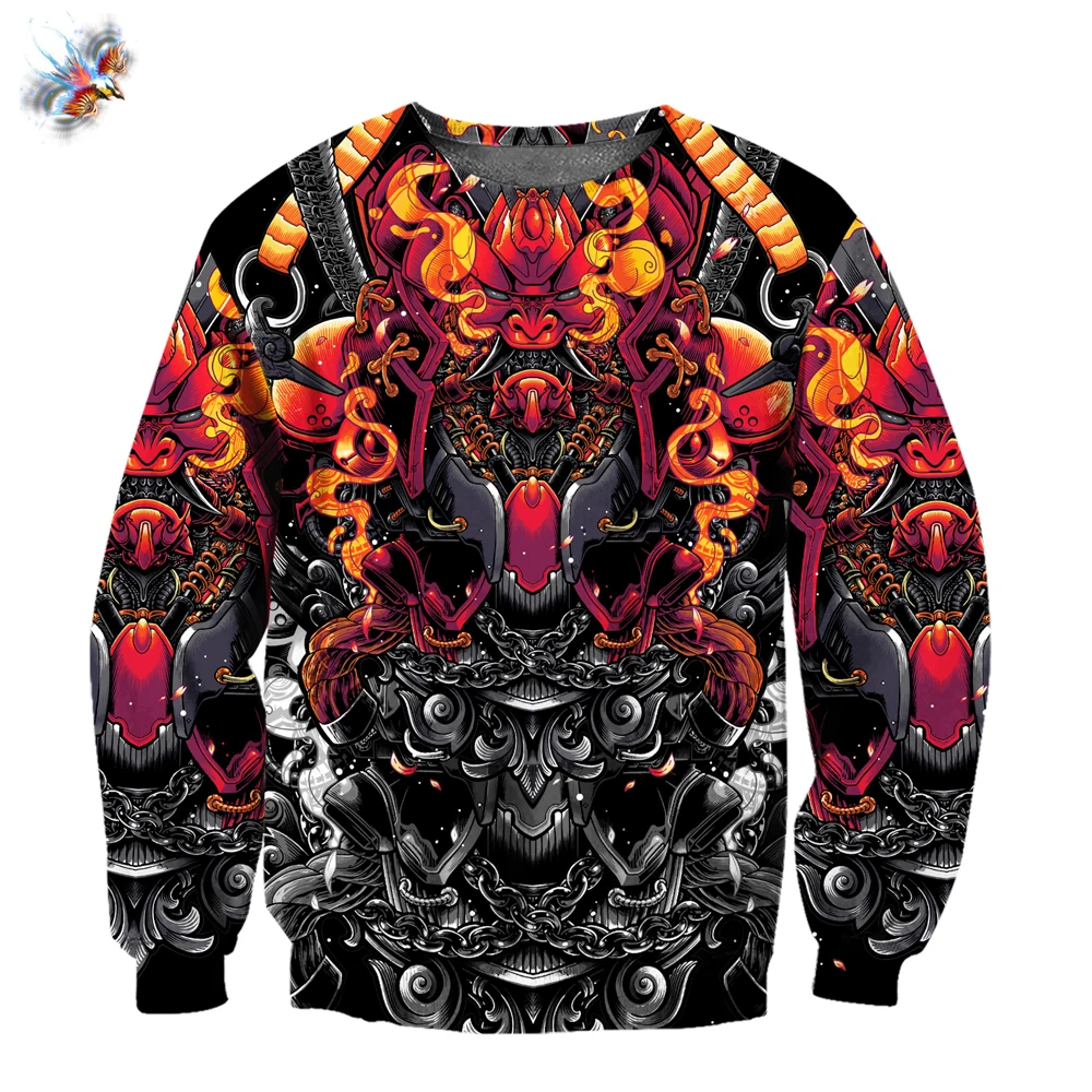 

High quality popular Japanese sakura samurai print hoodie fashion design hooded sweatshirt for men and women 3D Harajuku tops