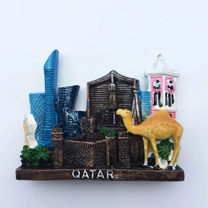 

QIQIPP Qatar Creative Tourism Memorial Decorative Crafts Landmark Building Magnetic Fridge Magnet Collection Hand Gift.