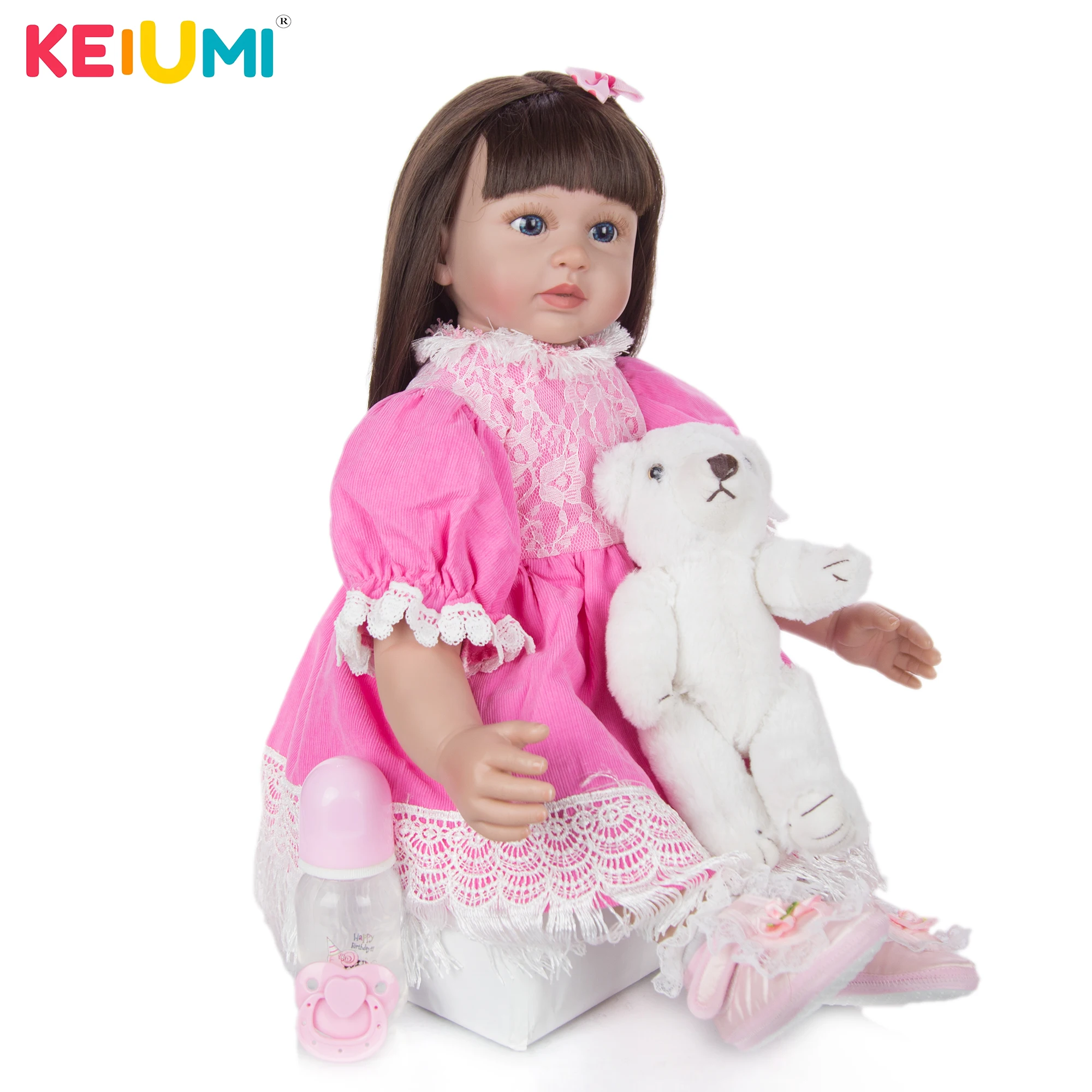 KEIUMI 24 Inch Princess Reborn Baby Silicone Dolls Soft Bebe Toys Girl Playmate Cosplay DIY Gift To Child Birthday | Игрушки и хобби