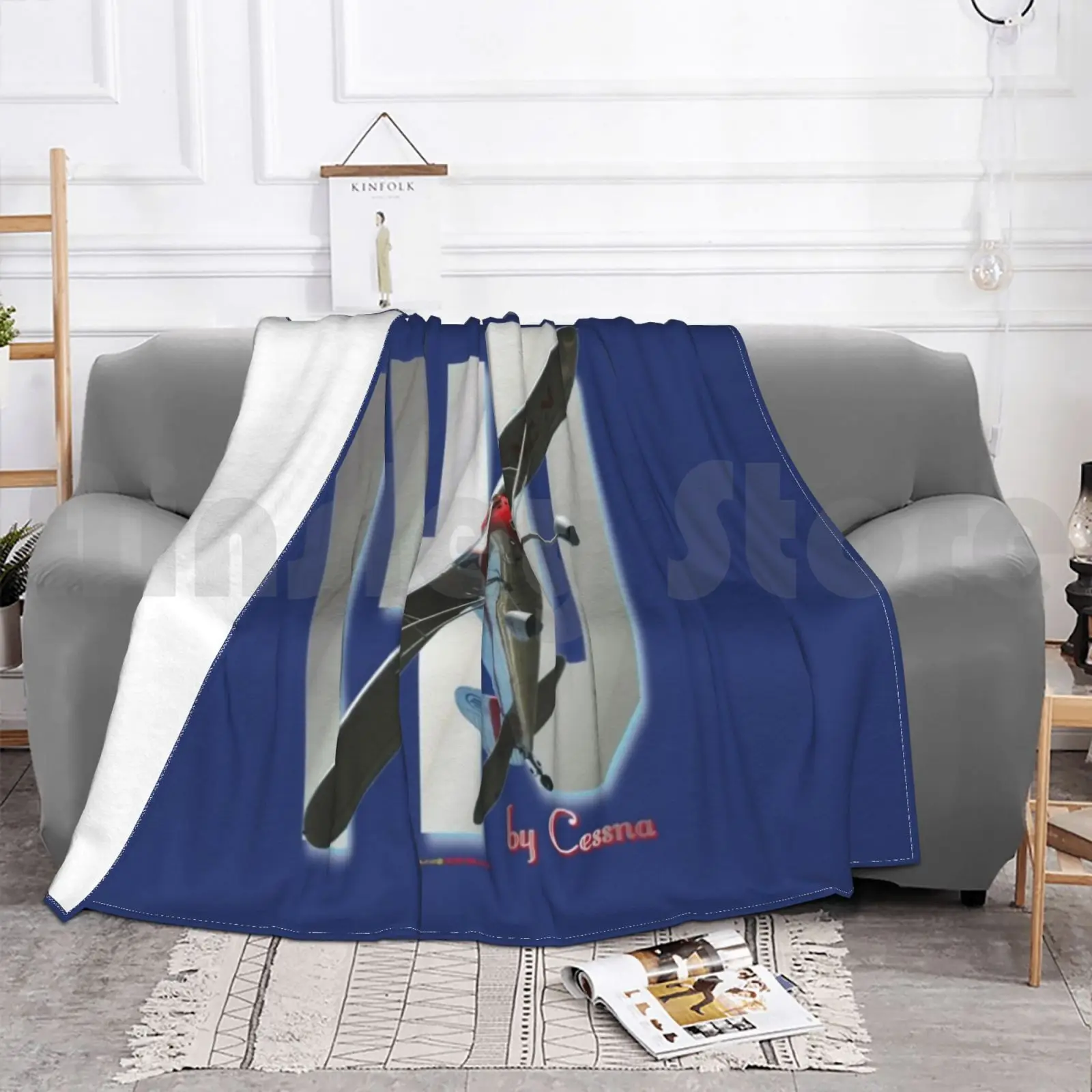 Cessna 140 Design-2 Одеяло для дивана-кровати Путешествия Самолет Авиация Летающий полет