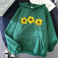 2021 womens hoodie fashion sunflower retro pullover fall hip hop fashion long sleeve sweatshirt loose harajuku women streetwear