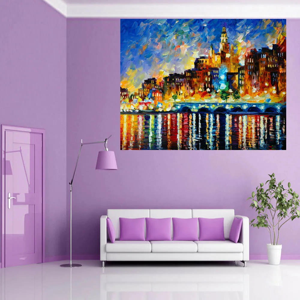 Лампа для комнаты с видом на море пейзаж картина маслом холсте Настенная дома