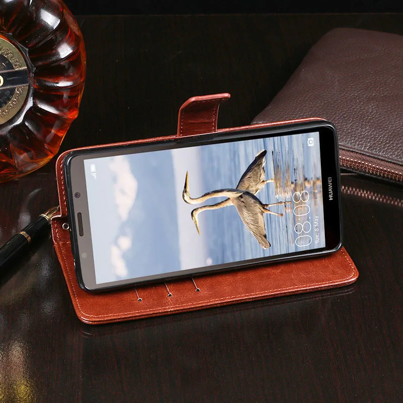 Чехол-книжка для Huawei Honor 7A кожаный деловой с подставкой русская версия аксессуары
