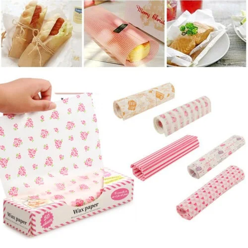 50Pcs/Lot Wax Paper Food Grade Grease Wrappers Wrapping For Bread Sandwich Burger Fries Oilpaper Baking Tools | Дом и сад