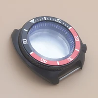 44mm black watch case nh35 nh36 case fit turtle abalone case srpd replace case fit 4r35 4r36 nh35 nh36 movement