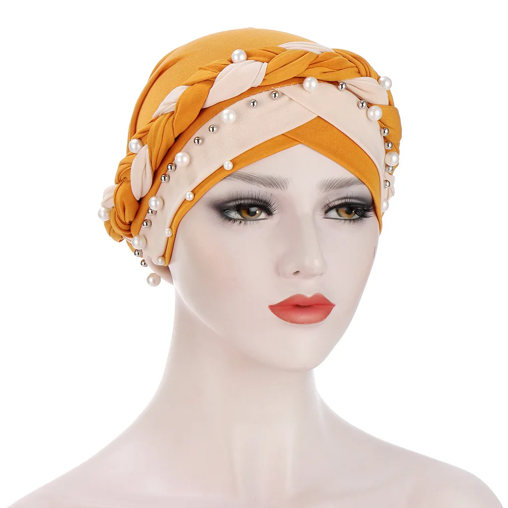 Тюрбан мусульманский с шапочки под хиджаб жемчугом налобный крест внутренние