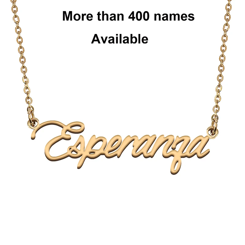 

Cursive Initial Letters Name Necklace for Esperanza Birthday Party Christmas New Year Graduation Wedding Valentine Day Gift