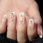 1 шт. голографические 3D наклейки-бабочки для дизайна ногтей клейкие слайдеры Красочные золотые переводные наклейки для ногтей сделай сам Фольга Обертывания украшения