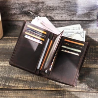 contacts genuine leather men wallets small money purses wallets male vertical rfid wallets multi function id credit card holder