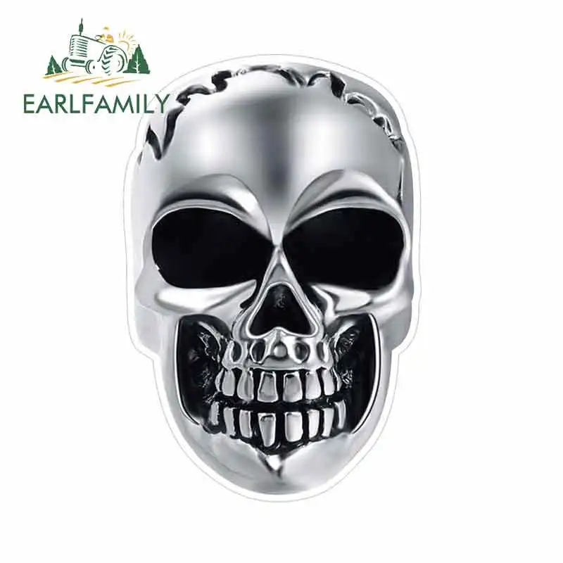 EARLFAMILY 13cm x for Skeleton Skull Emblem Funny Car Stickers Bumper Trunk Truck Graphics Sunscreen Vinyl JDM Fine Decal - купить по