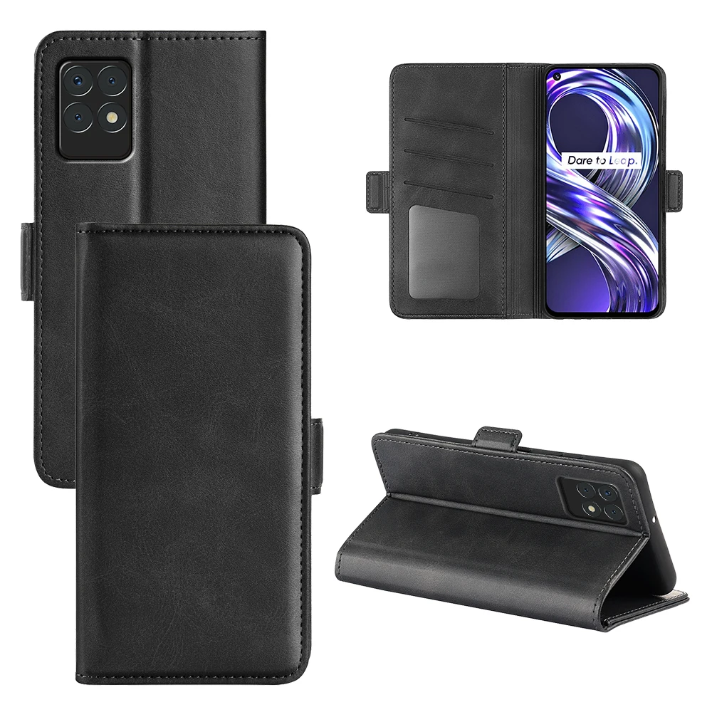

Case For Realme 8i Leather Wallet Flip Cover Vintage Magnet Phone Case For Realme 8i Coque