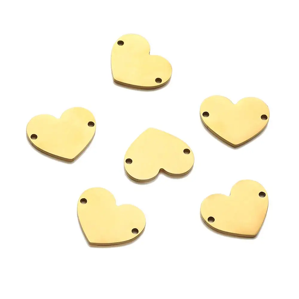 Мини подвески в форме сердца из нержавеющей стали металлический коннектор для