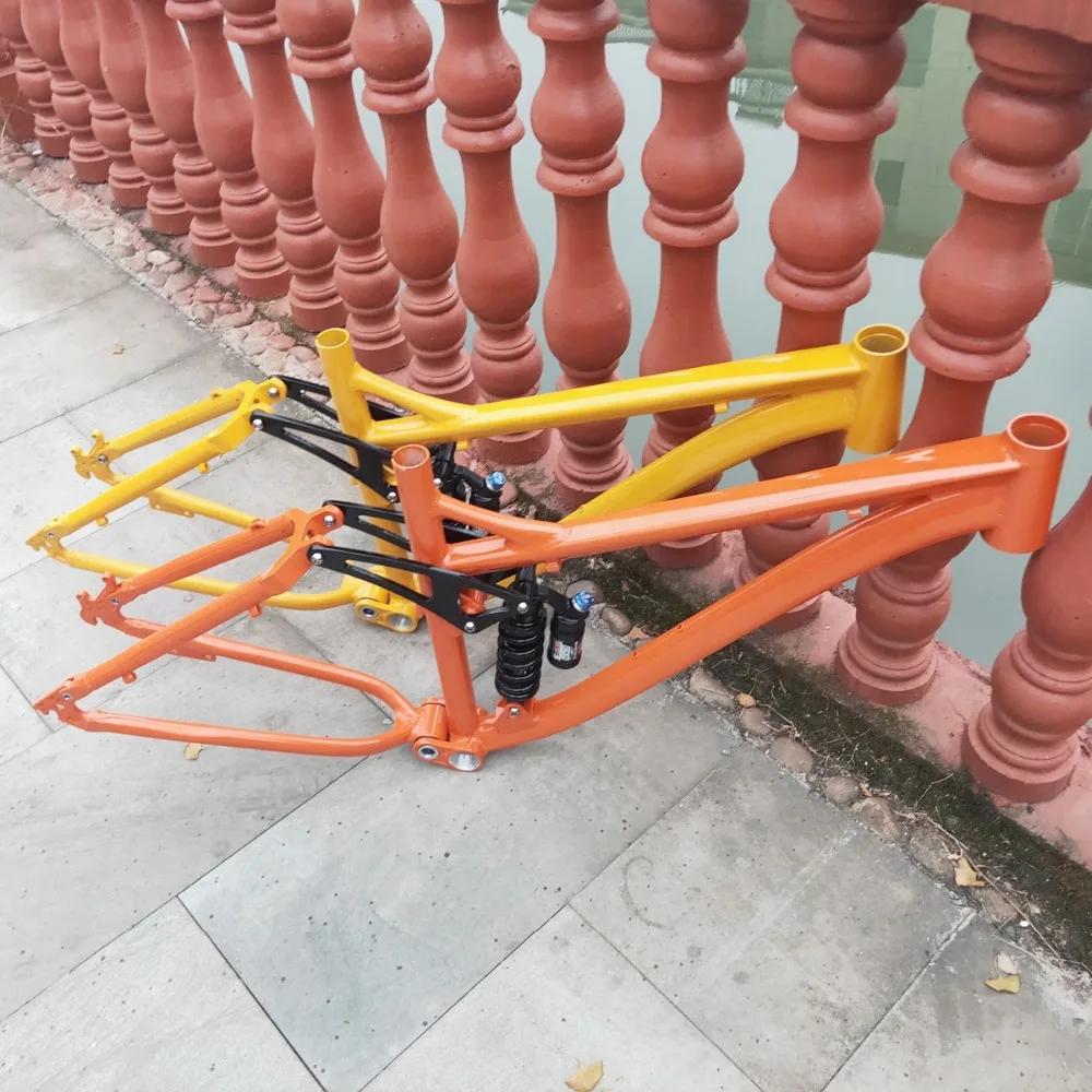 26X17 inch Kalosse 68mm BB Full suspension bike frame 190mm travel electrical mountain bicycle frame