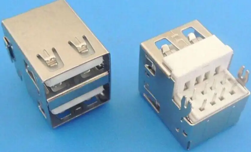 Фото 100PCS Dual USB 2.0 Connector Female 8PIN DIP 2 Feet Straight Jack 90Degree Socket PCB Board Sink Type Curved/Flat Обустройство 100PCS Dual USB 2.0 Connector Female 8PIN DIP 2 Feet Straight Jack 90Degree Socket PCB Board Sink Type Curved/Flat Обустройство