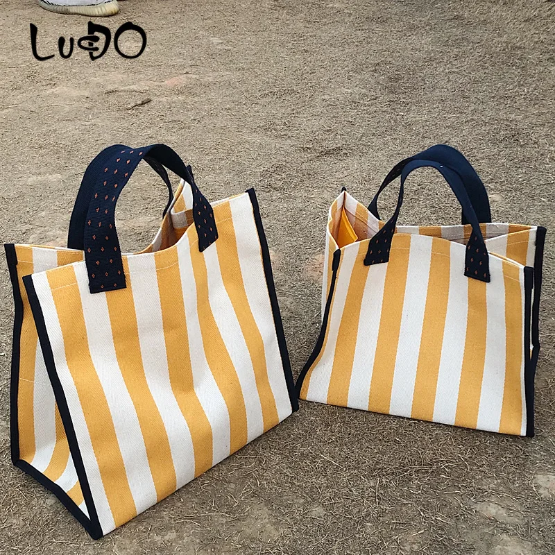 

Bag for women 2022 beach bolsa feminina stripe waterproof bolsa playa grande borse da donna canvas hand bag femme shopper sac