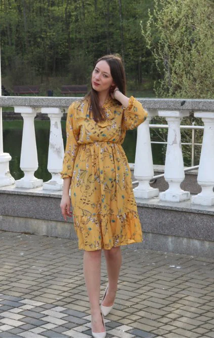 Корейская черная рубашка Vestidos для офиса в горошек, винтажные осенние платья, Женское зимнее платье, миди платье с цветочным рисунком и длинным рукавом для женщин