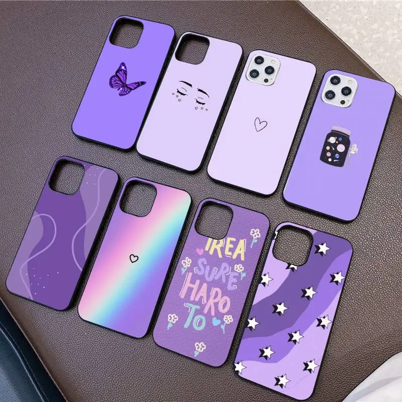 

Purple background pattern Phone Case For iPhone 11 8 7 6 6S Plus X XS MAX 5 5S SE 2020 XR 11 pro DIY capa