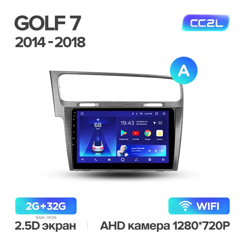 TEYES CC2 Штатная магнитола для Volkswagen Golf 7 VII Android 8.1, до 8-ЯДЕР, до 4+ 64ГБ 32EQ+ DSP 2DIN автомагнитола 2 DIN DVD GPS мультимедиа автомобиля головное устройство - Цвет: Golf 7 CC2L 32G A