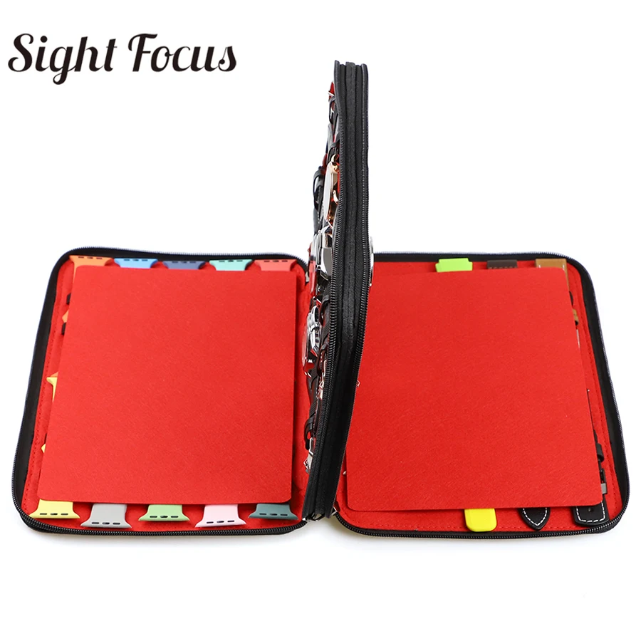 Фетровый органайзер для часов 40 слотов двухслойный чехол хранения Apple Samsung |