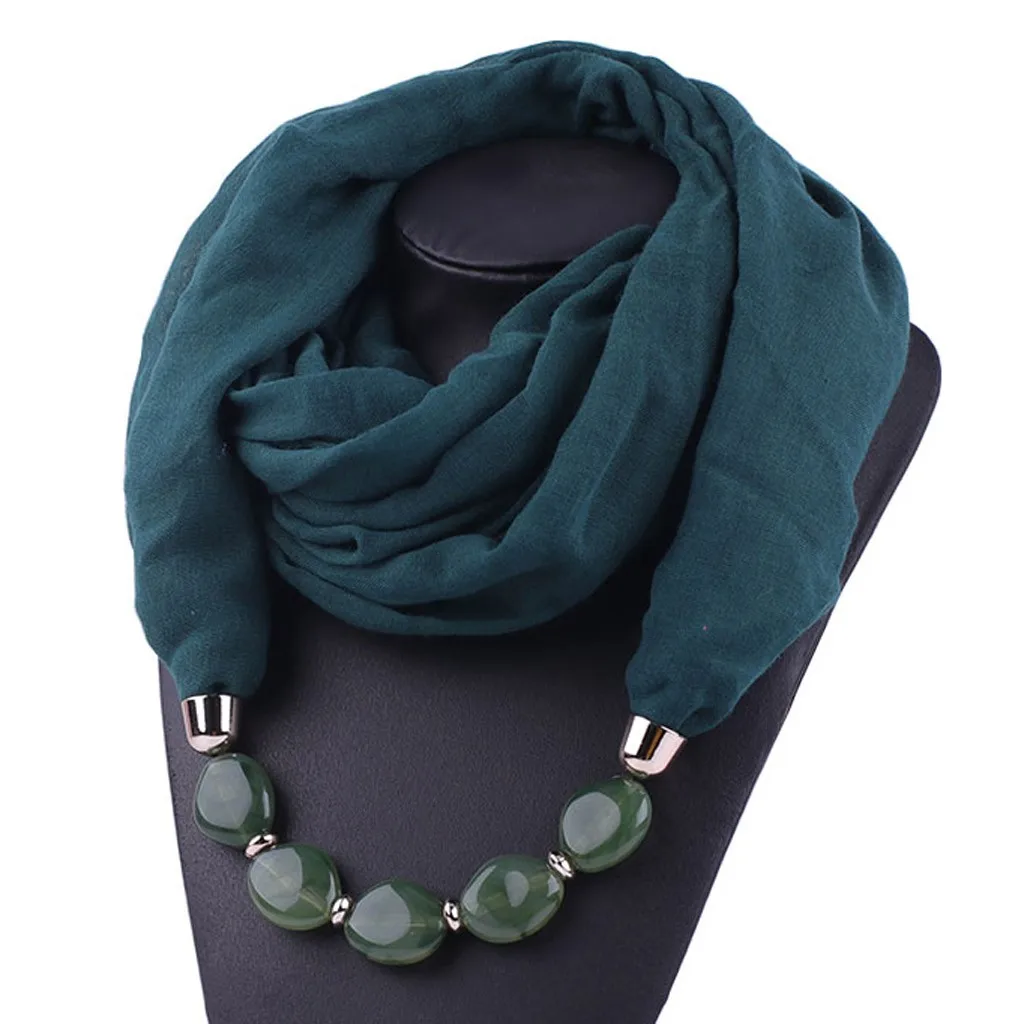 Women Fashion Solid Color Necklace Pendant Scarf Ethnic Style Soft Necklace Scarf Femme Accessories New Arrival#P15 - Цвет: A