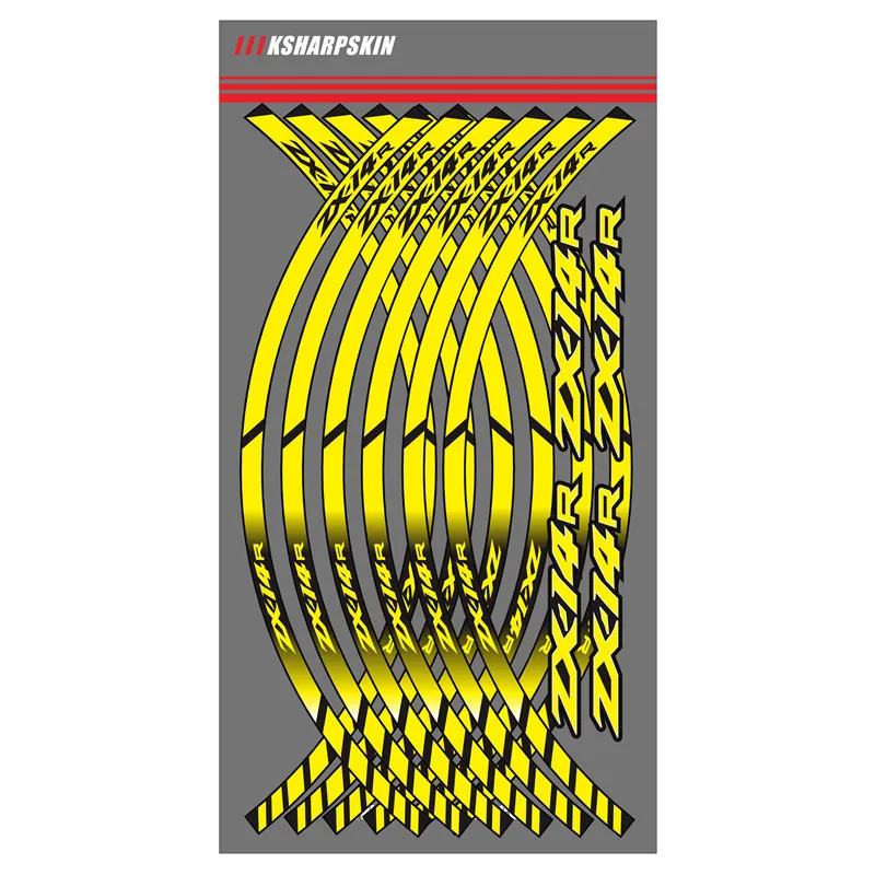 

12 X Motorcycle Styling Wheel Hub Tire Reflective Sticker moto Car Decorative Stripe Decal For KAWASAKKI ZX-14R zx-14r