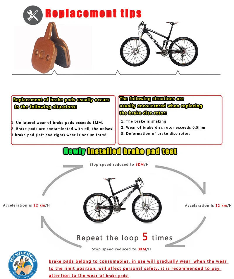 

2 Pair Mountain MTB Bike Sintered Bicycle Disc Brake Pads For IO NoveIA Accessories