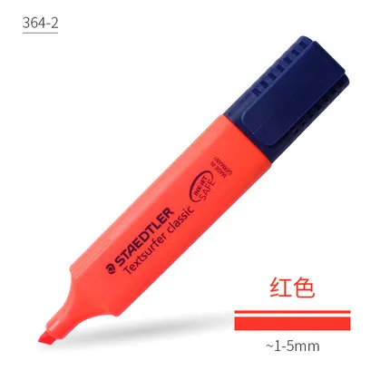red 1 шт. Staedtler sharpie цветной хайлайтер 364 Детские макароны студентов с офисными бликами текст маркер для выделения ручка - Цвет: red