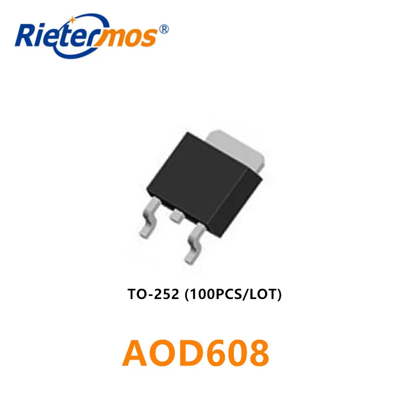 100PCS AOD608 D608 T0-252 SMD