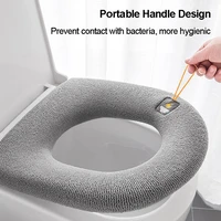 winter warm toilet seat cover closestool mat 1pcs washable bathroom accessories knitting pure color soft o shape pad toilet seat