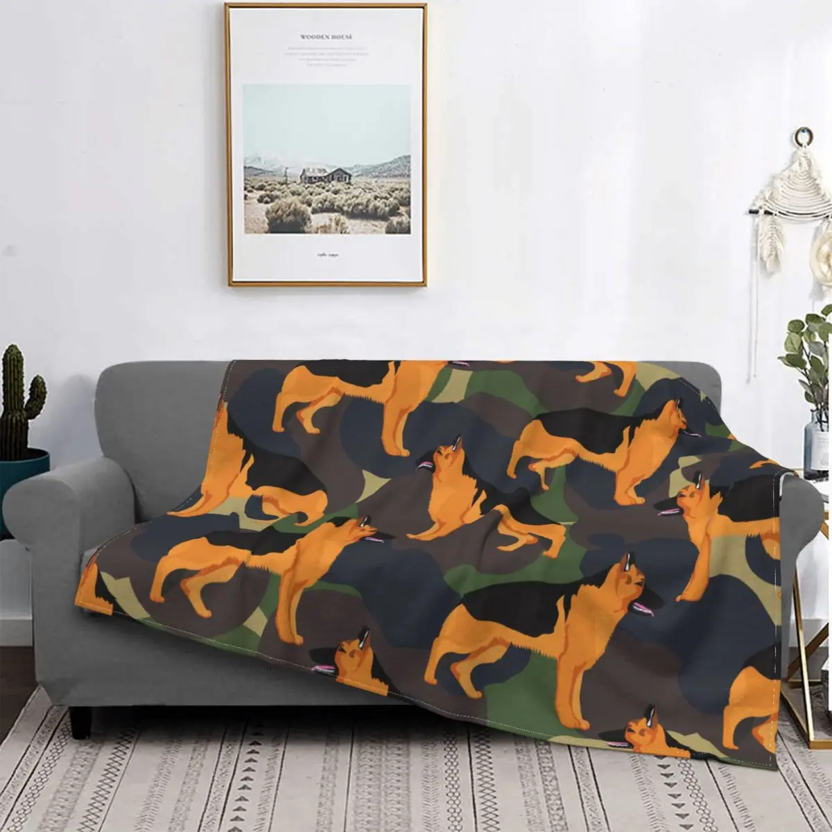 

Одеяло из овчины немецкой овчарки, подарок для любителей животных, собак, покрывало на заказ для дома, гостиницы, дивана, покрывала