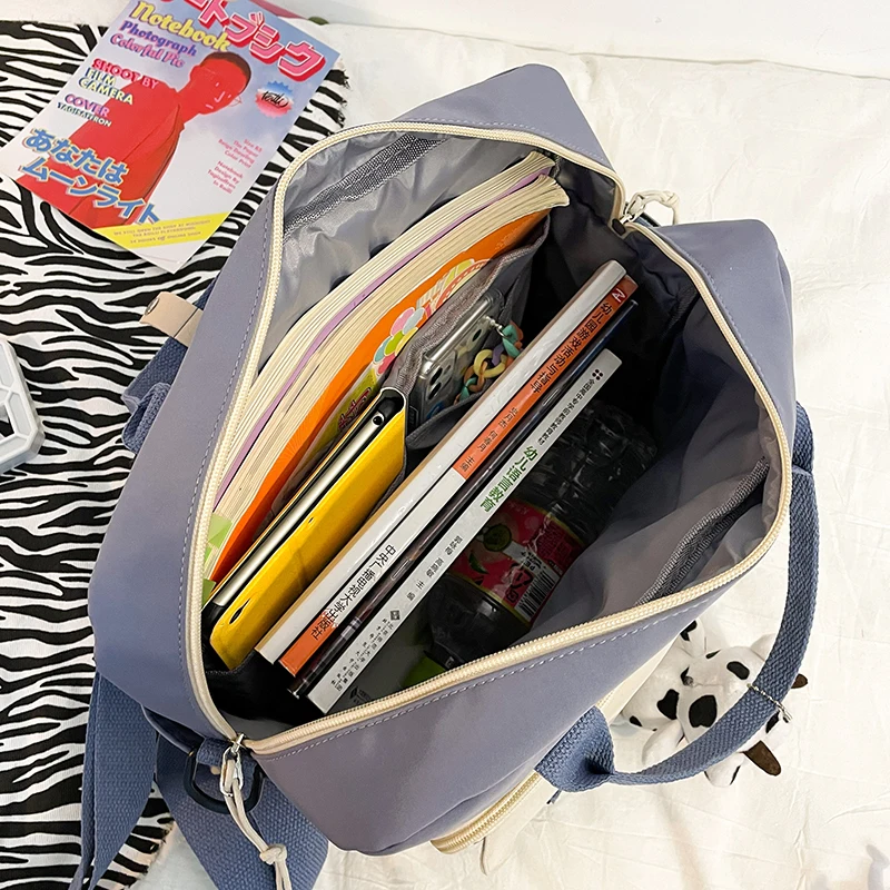 

DCIMOR Lovely Multifunctional Backpack Teenage Girl Buckle Travel Bag Female Small Schoolbag Transparent Pocket Women Backpacks