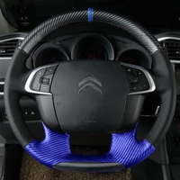 for citroen elysee c4l c5 c6 c3 xr c4 sega special hand sewn leather carbon fiber steering wheel cover interior car accessories