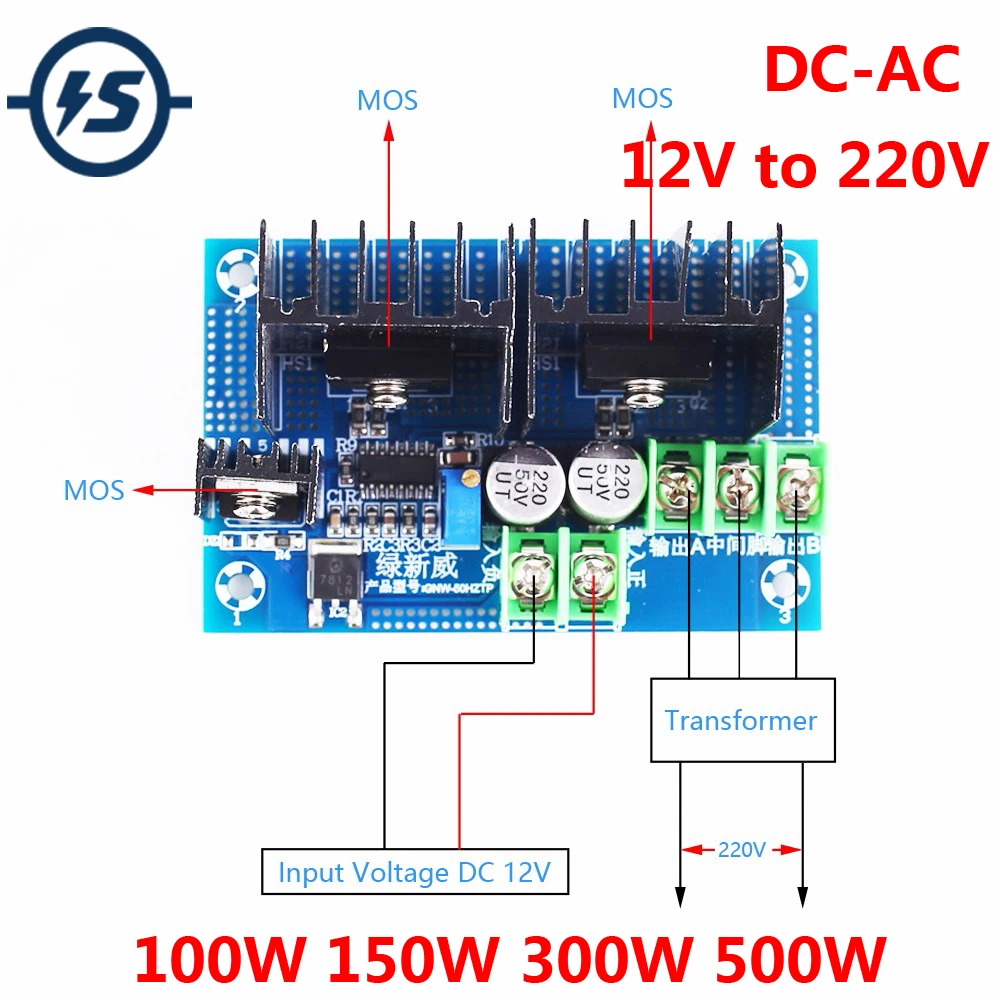 Фотоинвертор Повышающий Модуль питания повышающий преобразователь напряжения 12