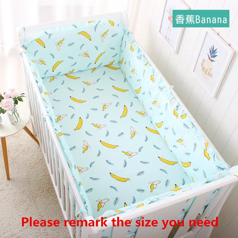 xiang jiao banana Хлопок 5 шт Детская кроватка Постельное белье новорожденных детские кроватки Постельное белье съемный моющийся посте - Цвет: xiang jiao banana